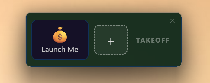 TakeOff widget running on a Windows desktop